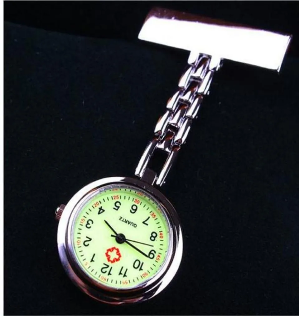 10pcs Lot Ärzte Krankenschwestern Pins Watch Edelstahl Quarz Krankenschwester bequem zu tragen Uhren Luminous Krankenschwester Uhrengeschenk25386042840