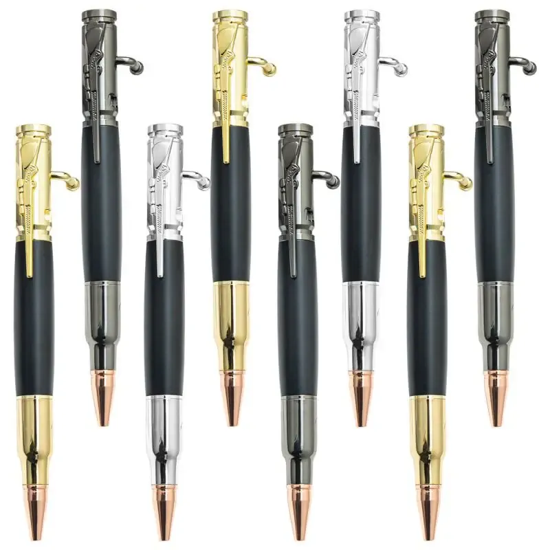 Pens Hurtowa kreatywna metalowa prasa pistolet maszynowy Pen Business Multicolor Ballpoint Pen with niestandardowy logo