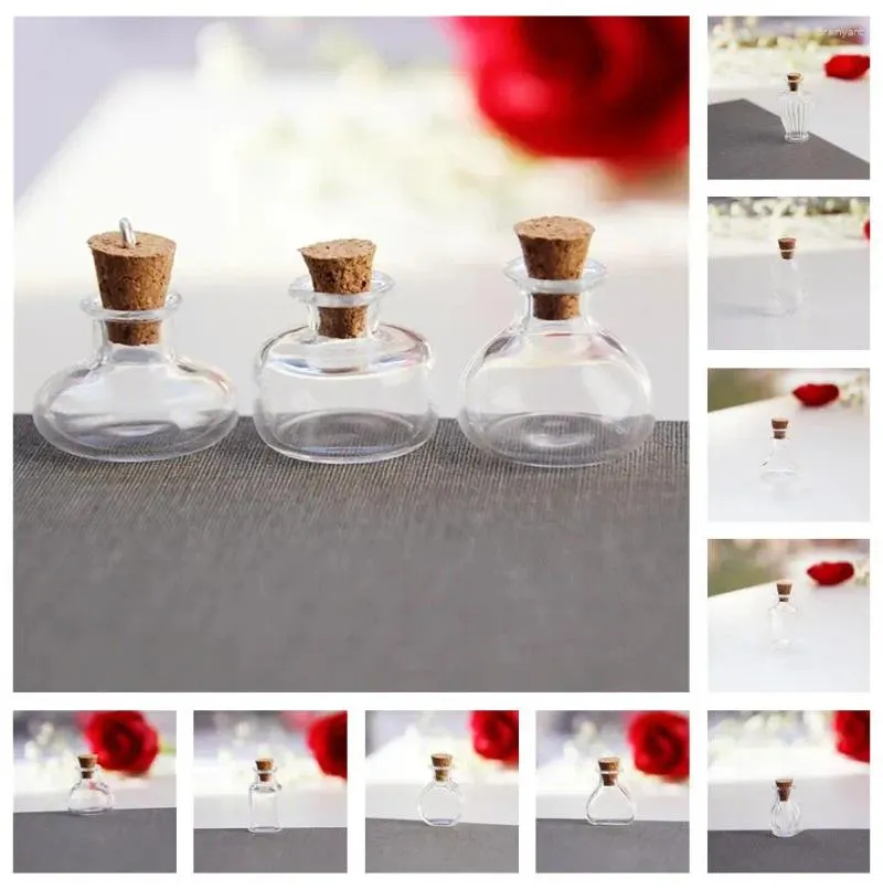 Flaskor 5/10/20st 1:12 Dollhouse Miniature Storage Tank Glass Bottle With Cork Cover Mini Jar Flower Vases Model Toys Doll House Decor