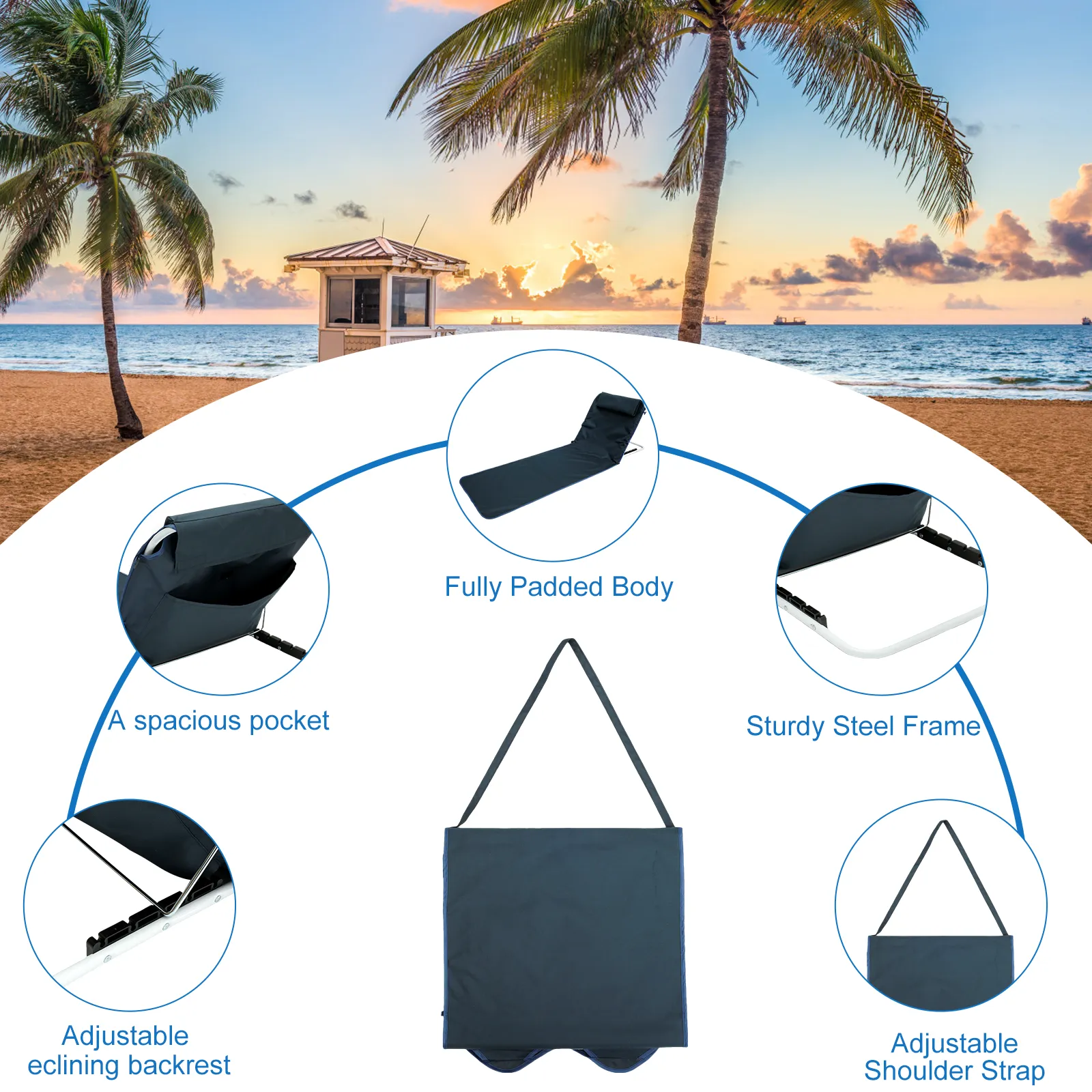 Lightweight Folding Beach Collapsible Chair With Adjustable Shoulder Strap Portable Lawn Mat Lounge Collapsible Chair For Adults From Yichu01 37.35 DHgate.Com