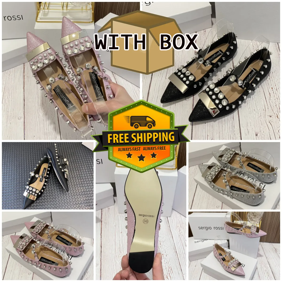 2024 mit Box Designer Sandalen Sluxury Womens Sommer Lady Beach Sandal Party Hochzeit Flat Slipper Schuhe Mode Sandalen Frau Gai Flats Größe 36-41