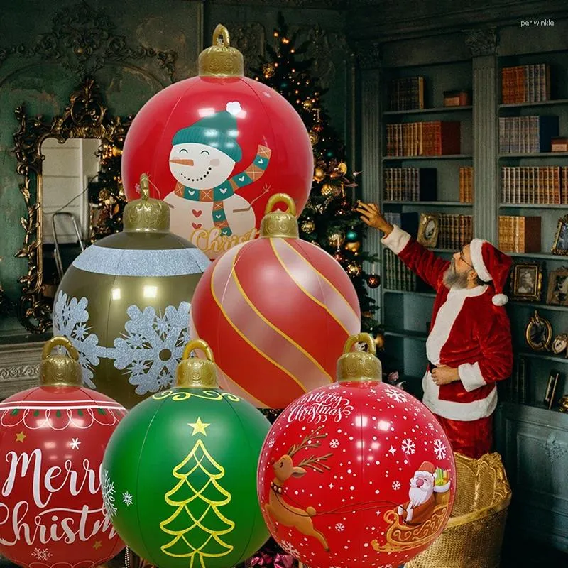 Party Decoration 60cm Outdoor Christmas Inflatable Decorative Ball PVC Giant Big Large Balls Xmas Tree Decorations Toy Gift