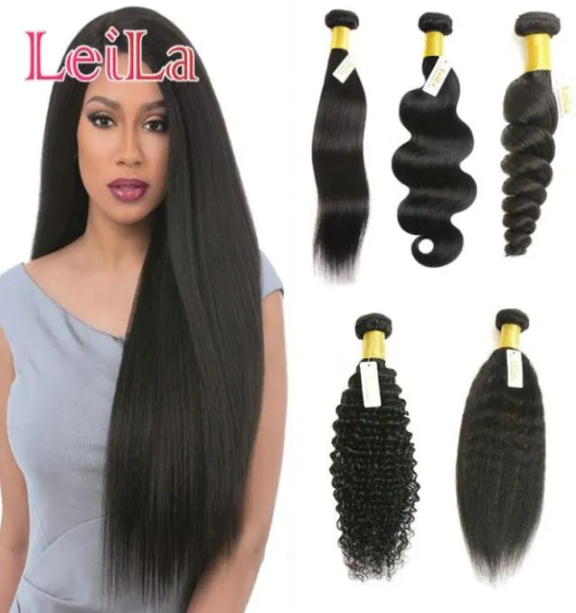 Cabelo humano da Virgem Indiana da Malásia brasileira Um pacote sedoso Cabelo liso Bundle de cabelo de cor natural cor de cabelo 1Piecel21575873