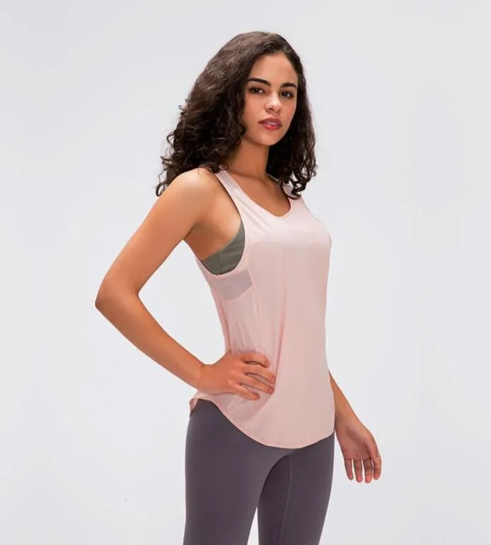 Femmes séchées rapides039S Migne Mesh Workout Clothes Shirts Yoga Tops Exercice Shirts Running Tank Tops For Women Sport Running Yo9729159