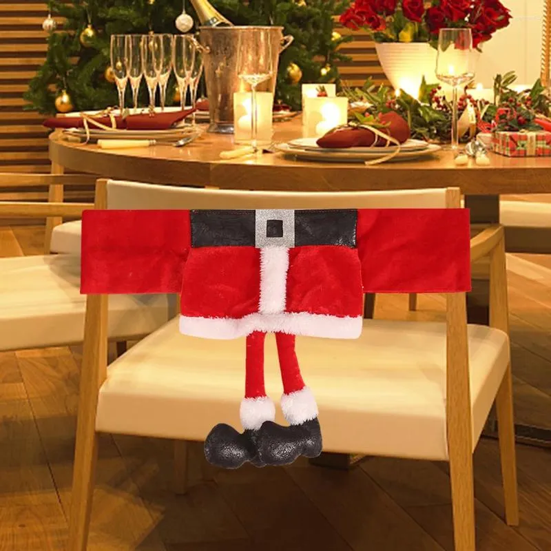 의자 커버 크리스마스 등받이 커버 크리에이티브 인쇄 좌석 시트 선물 선물 결혼 약혼을위한 재사용 가능한 장식
