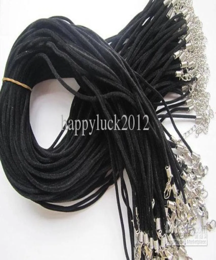 20 мм 1618 дюйма регулируемого черного бархатного шнура ожерелья с лапкой Clasp 100pcslot1492495