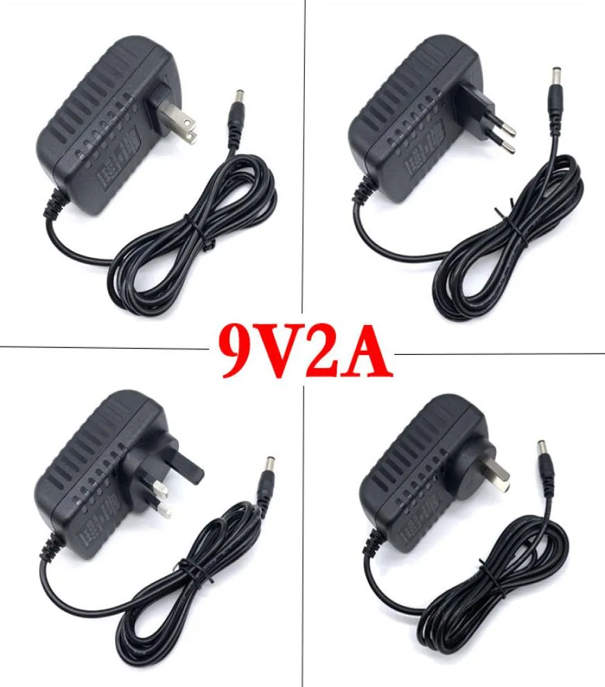 9V 2A DCAC Power Supply ABAP Adapter 110240V Charger Transfer Wall Adapter 55 X25mm USUKAUEU LED Light 1m cable1294042