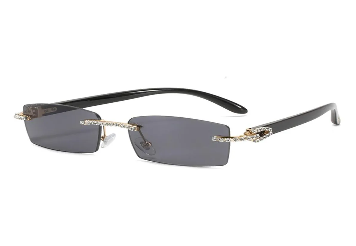 Rhintone vierkante zonnebril luxe houten buffel hoorn diamant zonneglas mode rimls schaduw brillen sunglass4532031