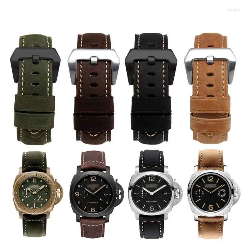 Watch Bands Vintage Genuine Crazy Horse Leather Strap 20mm 22mm 24mm 26mm Watchband Accessories