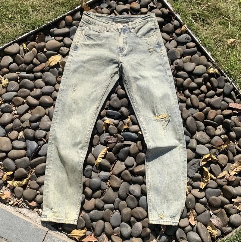 Männer Löcher Jeans Streetwear Denim Slim Skinny Bleistifthosen Hosen Hosen