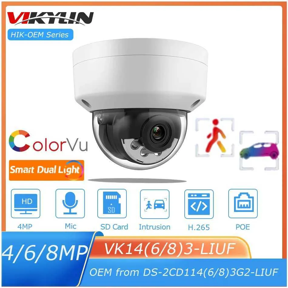 IP Kameralar Vikylin OEM Hikvision 8MP Akıllı Hibrit Işık Kubbe IP Kamera DS-2CD1183G2-LIUF Dahili Mikrofon SD Kart Gözetim Ağ Kamerası 240413