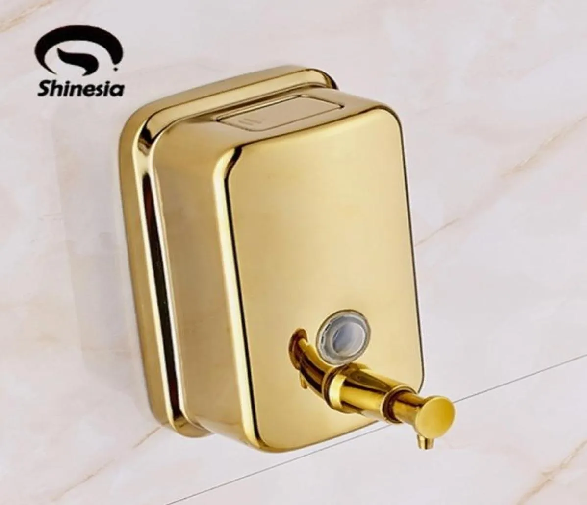 Whole and Retail Solid Brass Bathroom Liquid Soap Dispenser Gold Polished Wall Mount Y2004076152671