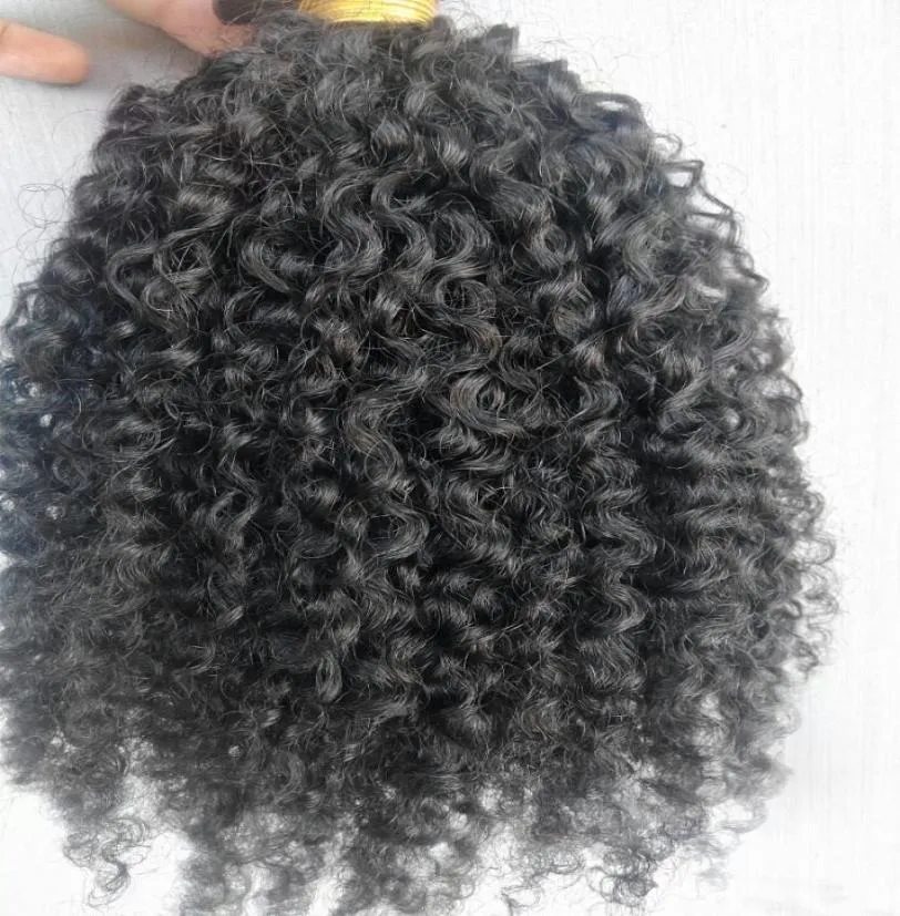 Braziliaanse menselijke Afro grof haar weeft Queen Products Natural Color Hair Extensions 100G 1Bundle5896513