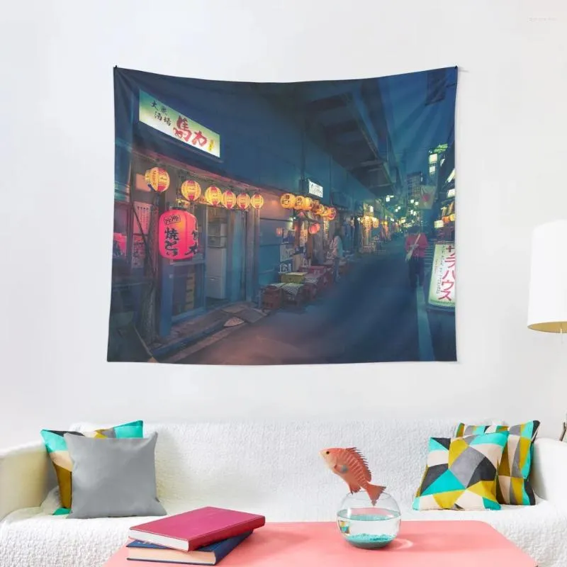 Wandteppiche Neo Tokyo - Straßen von Koenji Tapestry Home Dekoration Zubehör Wand hängende süße Dekoration für Zimmer