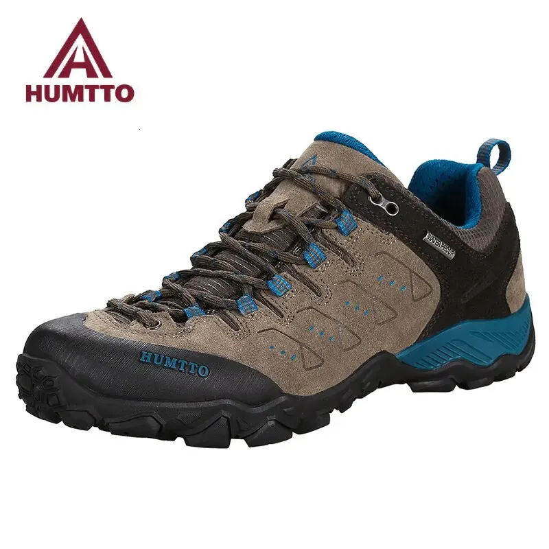 Chaussures de randonnée Humtto Mentes non glissantes en plein air baskets pour hommes en cuir d'hiver randonnée Sports Boots Man 19066a 240402