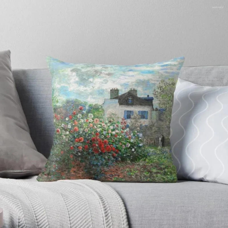 Pillow Claude Monet Artist's Garden Argenteuil Fine Art Throw Cover Set Rectangular Sofa Covers