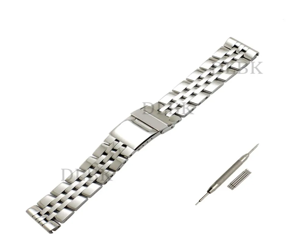 Watchband 22mm 24mm män full polerat fast rostfritt stål Watch Band Rem Folding Safety Buckle Armband Accessories for Superocean7593633