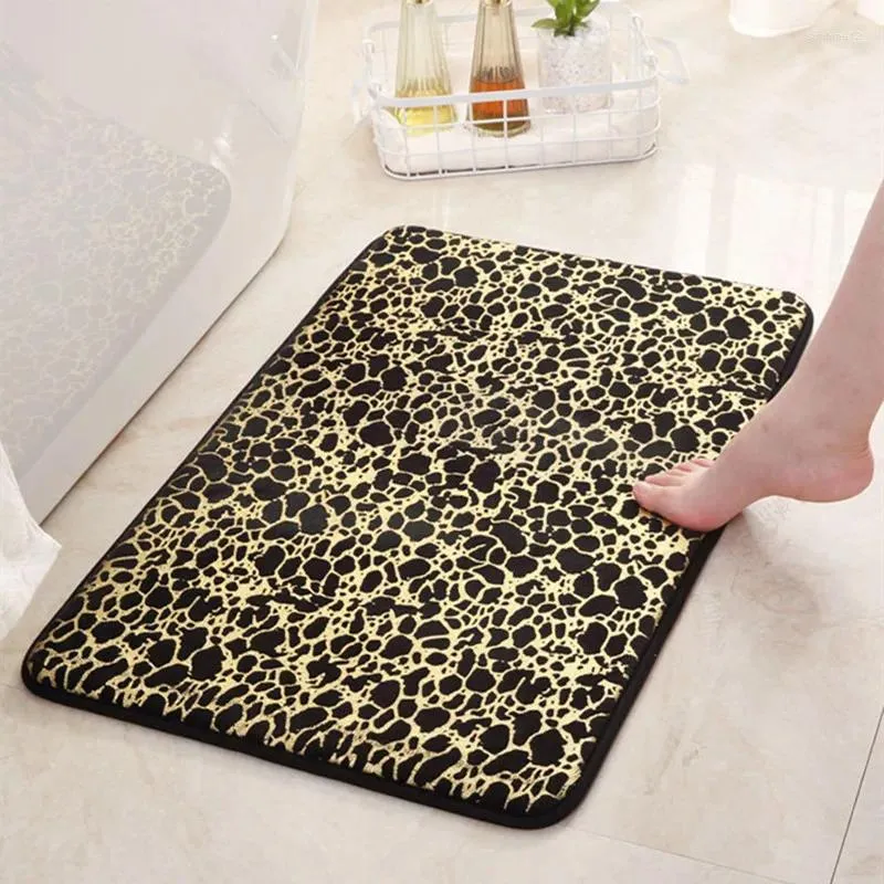 Tappetini da bagno tappetino a stampa leopardo in oro memory foam rimbalzo lento bagno vintage decorativo pavimento ad ingresso