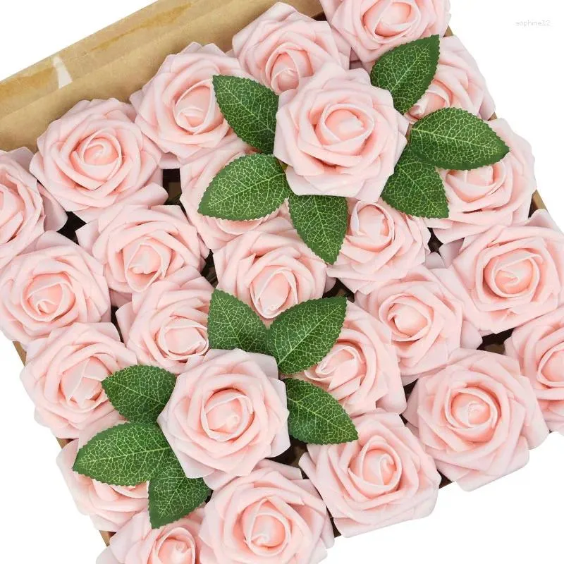 Decorative Flowers 20/25/30Pcs/lot Artificial PE Foam Rose Head Diy Christmas Wreath Decor Accessorise Home Wedding Valentine's Day Gift