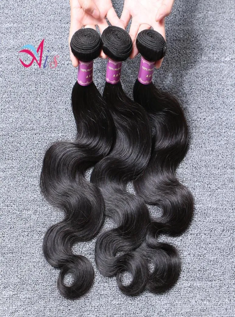 Dyeable Bleachable 6A Hair Bundles Peruvian Brazilian Indian Cambodian Weave Human Hair Extensions Natural Black Color4570891