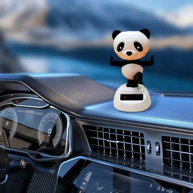Panda Solaire Dansant - Décoration De Voiture, Jouet Animé Qui Bouge Avec La Lumière, Design Mignon
