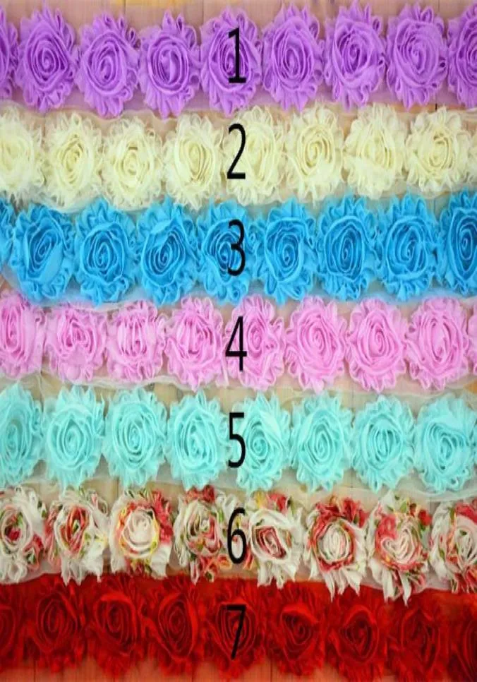 Reine Chiffonblume 25 -Zoll -schäbigen Baby Kopfblumenzubehör Kleidung Accessoires 1 Yard13PCS15PCS8461178