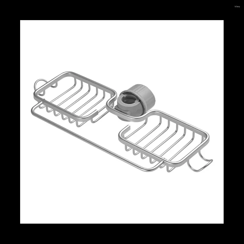 Keukenopslagruimte aluminium gootsteen draden rek spons kraan houder zeep afvoerafvoerplank mand organisator zilver