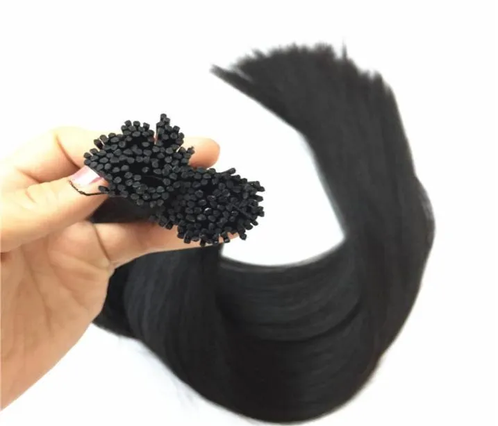 Grade 10ADouble Drawn 100 Human Hair Fusion I tip in hair extensions 12039039 26quot Keratin Stick tip Brazilian h7741931