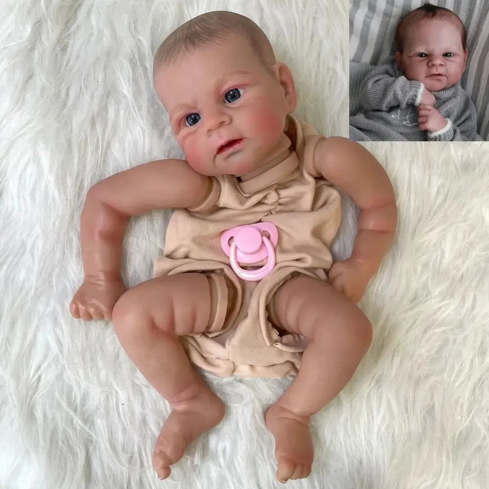 18 cali już pomalowane odrodzone części lalki Elijah Lifelike Baby 3D skóra z widocznymi żyłami Ciało Ciało