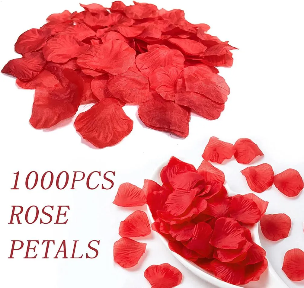 1000pcslot Silk Rose Flower Petals Rose Pétalas Decoração para Evento de Casamento Romântico para Evento de Casamento Decoração Decoração Weddin2938036