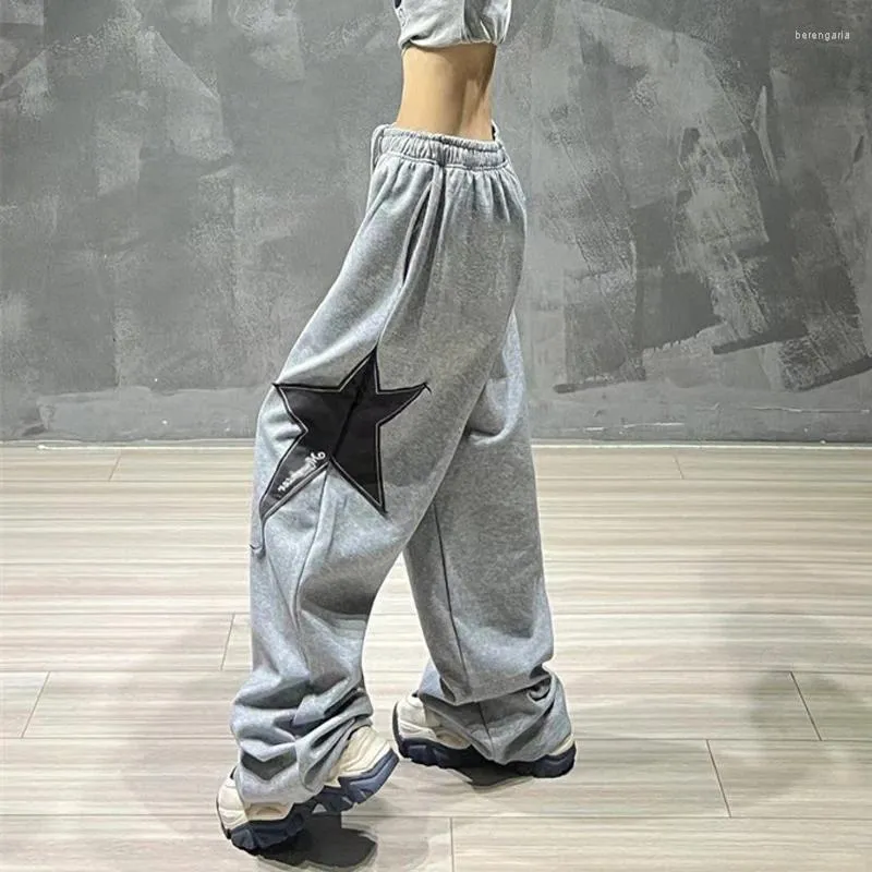 Damesbroek mode mode hoge taille hiphop broek vrouw losse jogging jogging trainingsbroek casual pant wide been streetwears