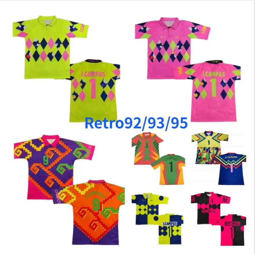 Retro Jorge Campos Soccer Jerseys El Inmortal Campos J Navarrete Bright wniósł koszulki bramkarza Portero 92 93 95 98 bramkarza golfy piłkarskie xl 4xl