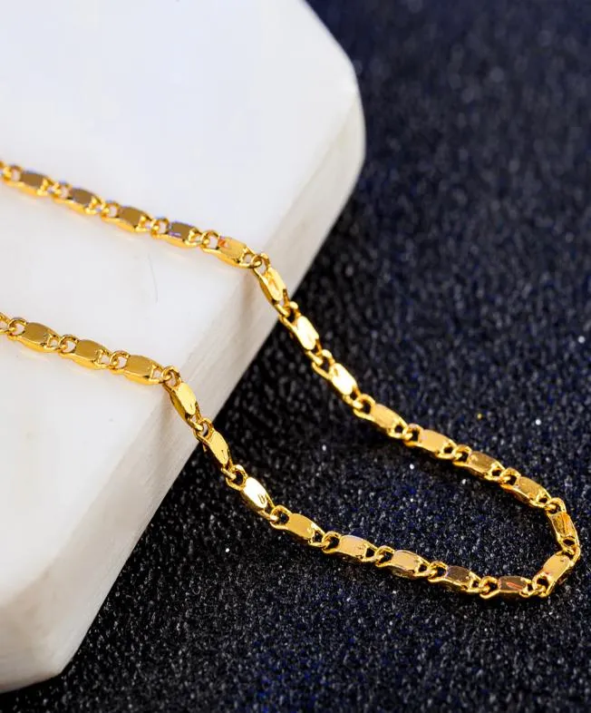 Całkowicie nowe wysokiej jakości złote naszyjniki Łańcuch Super Deal Gold Sain Men Bejdia Wakuum Plane Nowa biżuteria modowa7824676