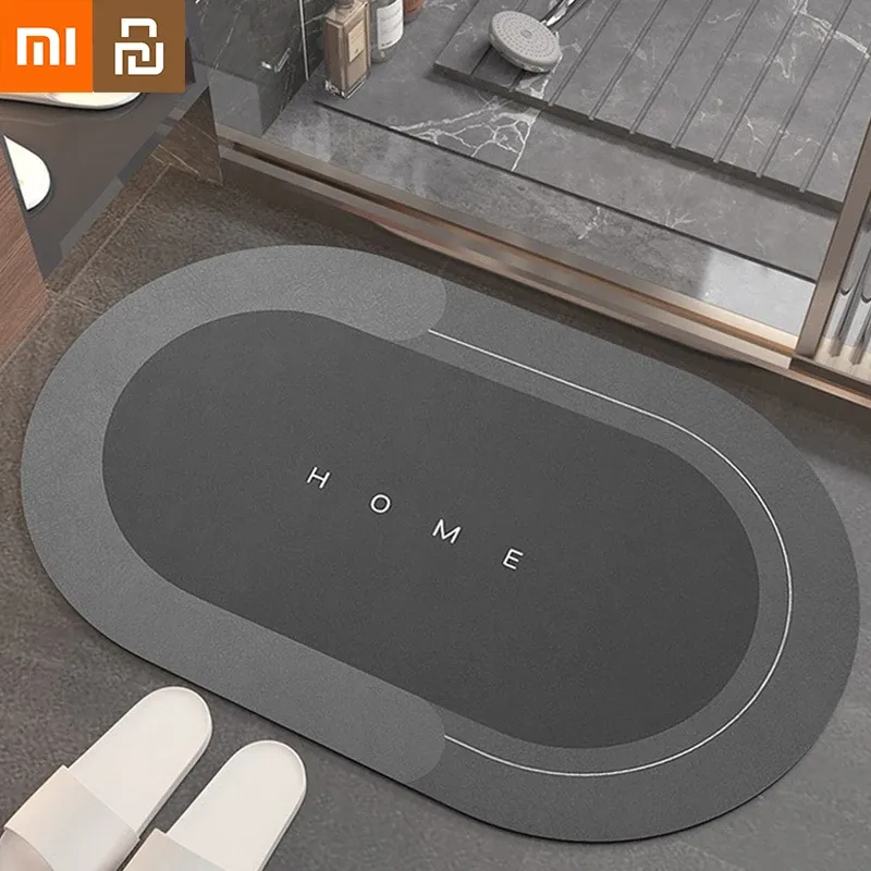 トリマーxiaomi youpin youpin bath mat super absocent non slipバスバスルームラグクイック乾燥敷物のキッチン玄関ドアマットホームフロアマットmi