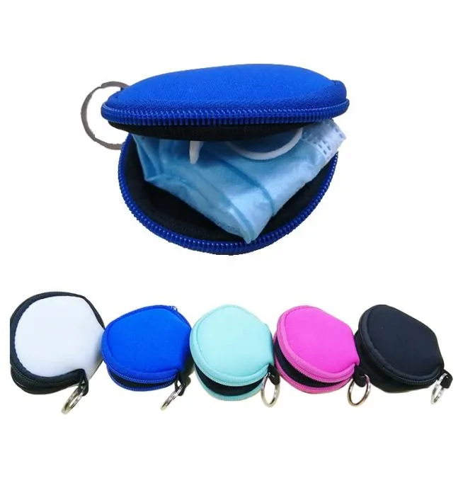 RTS cor simples para sublimação e fone de ouvido à prova d'água Neoprene Bolsa de bolsa de moeda com zíper com keyrings3885392