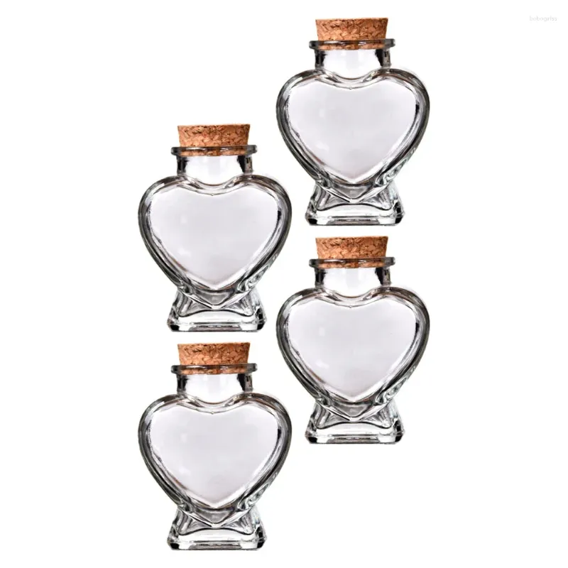 Vasos 4 PCs DIY desejando garrafas de garrafa de garrafas transparentes mini perfumes de casamento presente de vidro presente