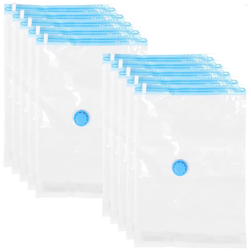 Storage Bags 10 Pcs Vacuum Sealed Blankets Compression Hand Roll Packing Organizers Travel