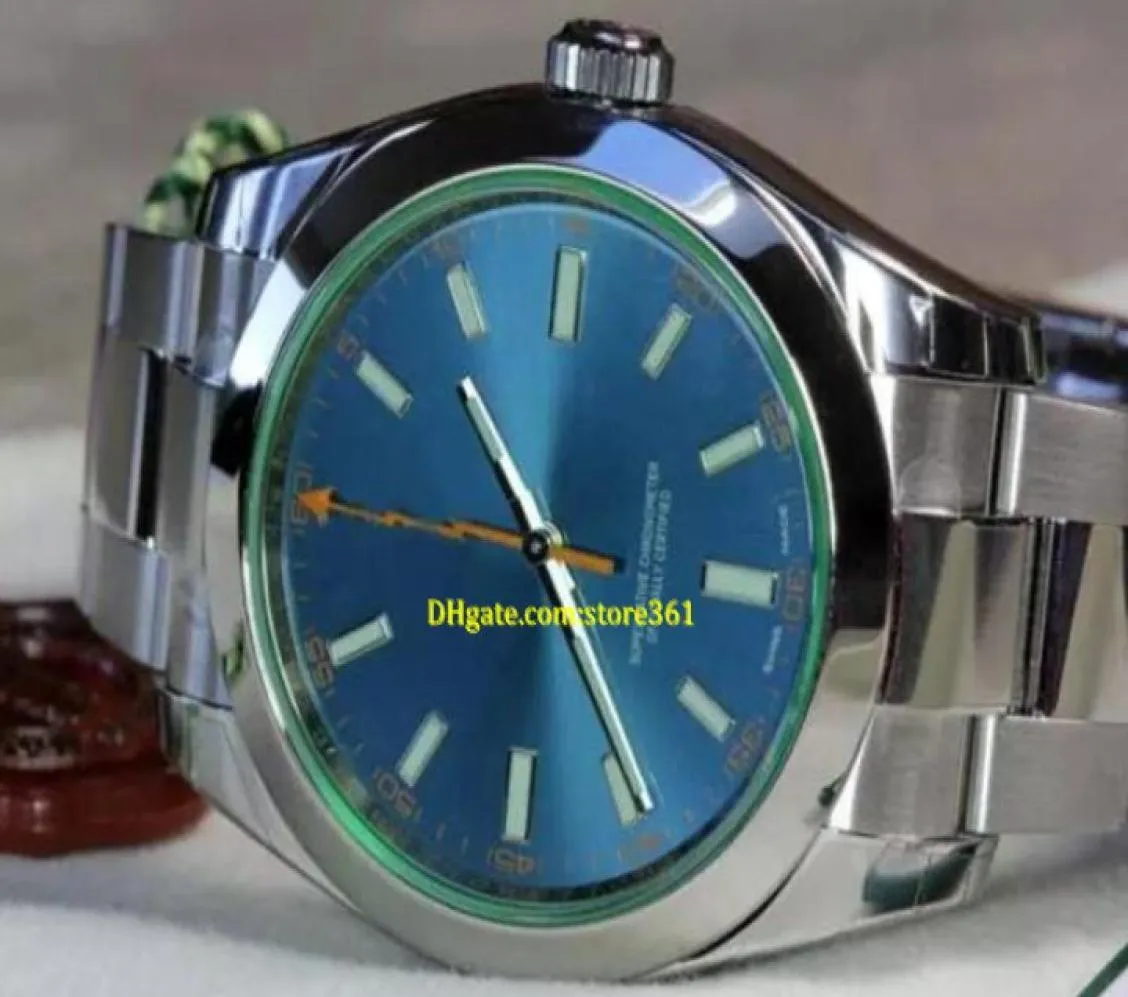 高級時計高級時計ステンレススチールブルーZダイヤル116400zボックスとカード40mmマンwristwatch6932473