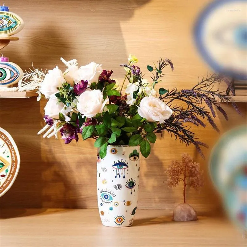 Vases Japonais minimaliste blanc en céramique Vase en porcelaine Fleur Hydroponic Container pour décoration de mariage à domicile