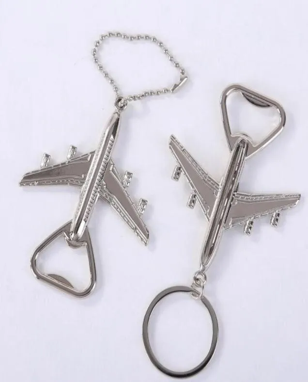 Ouvre-avions ouvre-avions Keychain ouvreurs de bière Forme d'avion Ouvre-bière Keyring Birthday Wedding Party Gift Airplane Keychain Opene9609152