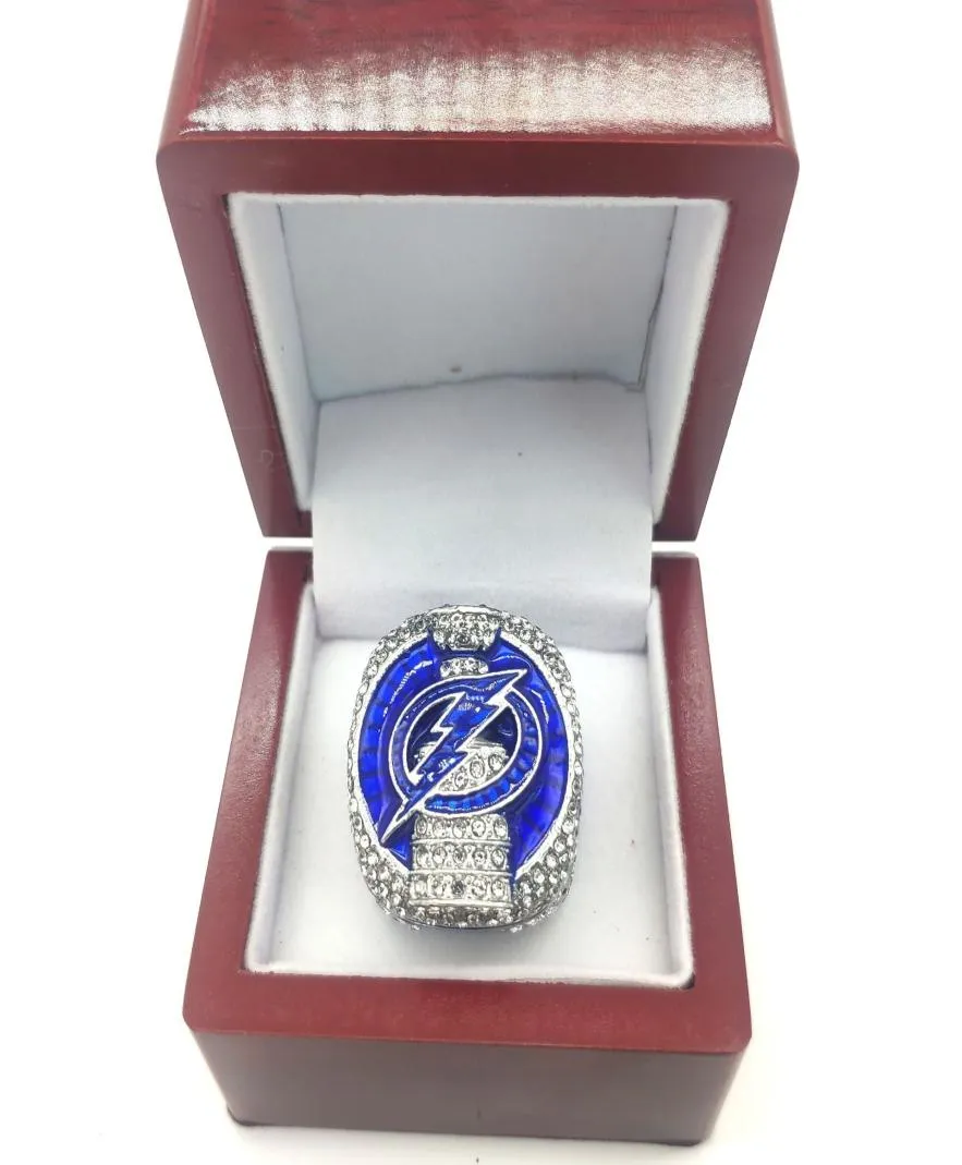 2021 Tampa Bay Lightning Championship Ring med trälåda officiell serie 'Cup Ice Hockey Champions Rings Collection souvenirs gåva för fans7731806