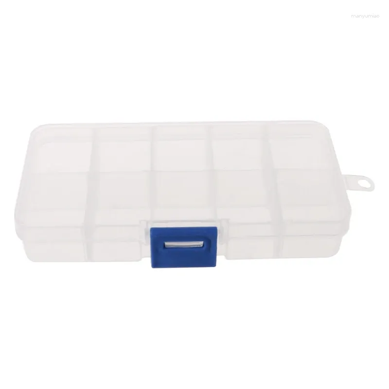 Storage Bottles Clear Compartments Plastic False Tips Box