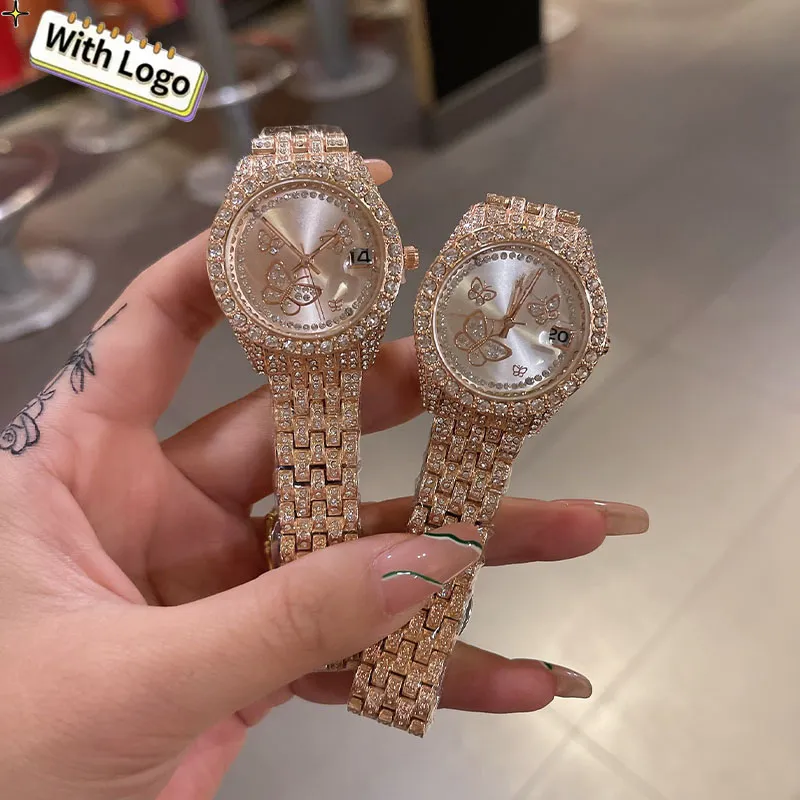 Designerskie kobiety Wysokiej jakości oryginalna wersja, nowa, pełna masła twarz Diamond Pasek Znakomite, eleganckie zegarki zegarków