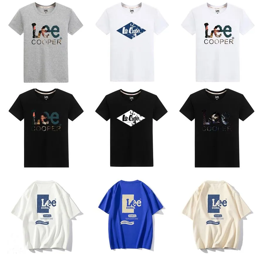 새로운 브랜드 남성 디자이너 T 셔츠 여성 의류 Lee Cooper Short Tees Tees 패션 대형 T 셔츠 여름 스포츠 파티 하이 엔드 커플 고급 Tshirt Lee Dorga