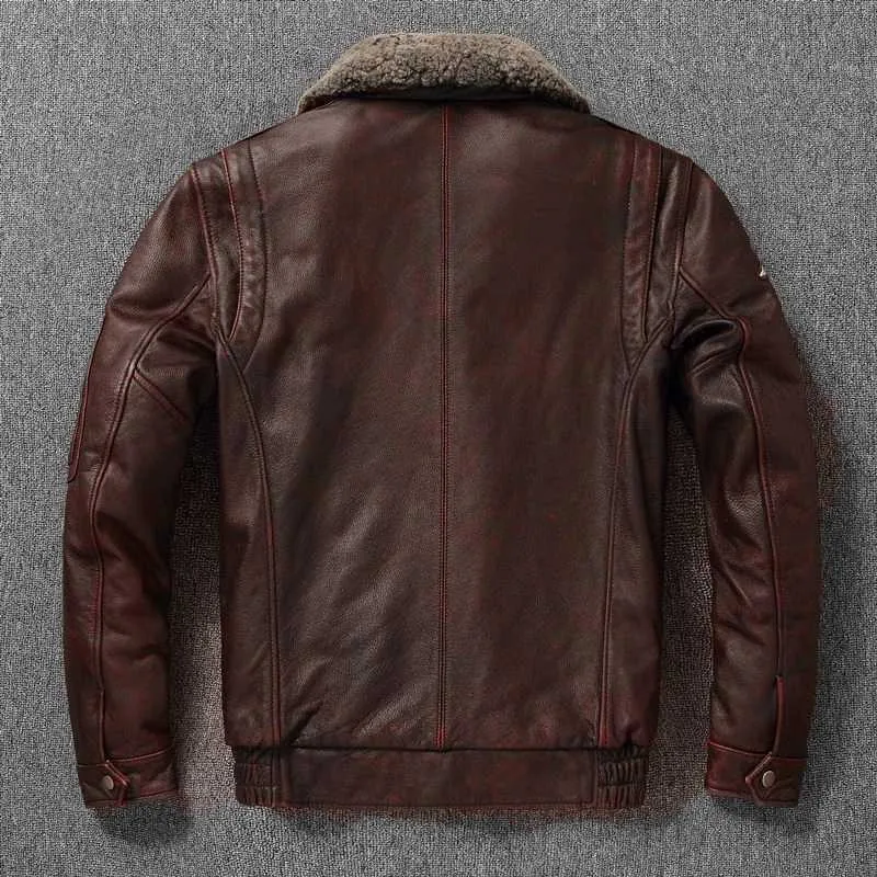 Retro Leather Jacket Mens Flight Bomber Motorcycle Jacket With Retro Leather Jacket Mens Flight Bomber Motorcycle Jacket With