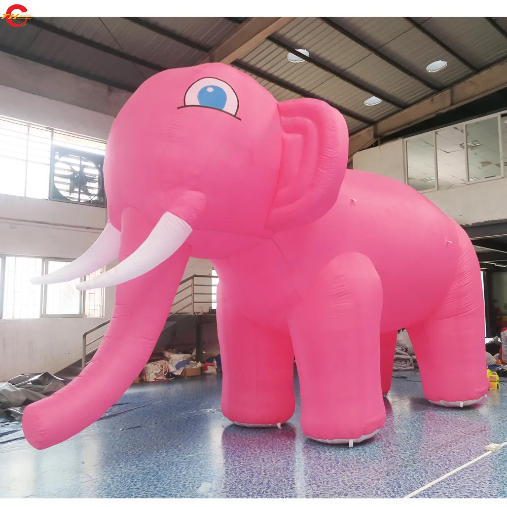 10m long (33ft) with blower Outdoor Activities 2024 new inflatable elephant cartoon pink color inflatable elephant model for event decoration advertising