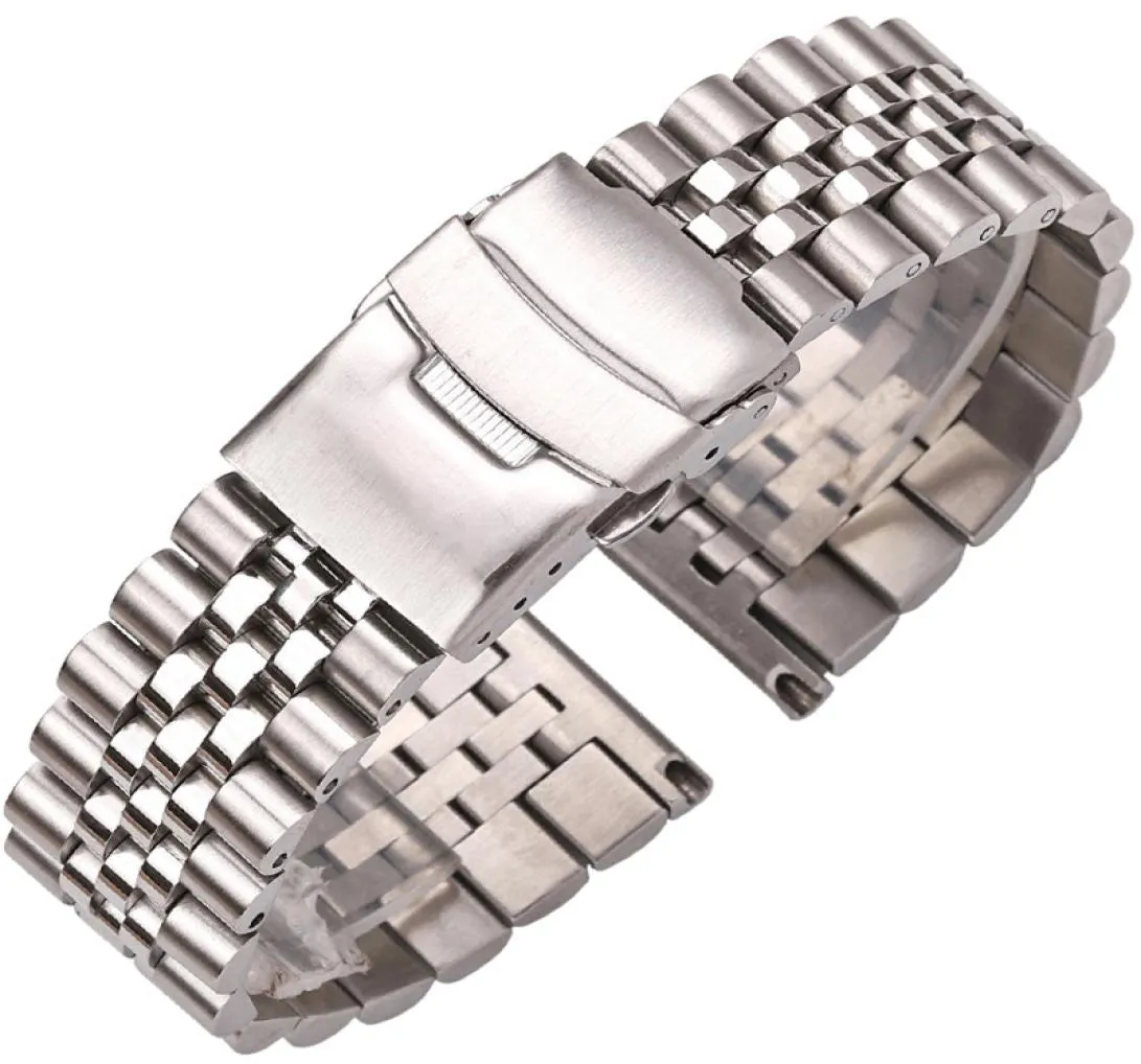 Stainless Steel Watch Strap Bracelet 18mm 20mm 22mm 24mm Women Men Silver Solid Metal Watchband Accessories 2206223433102