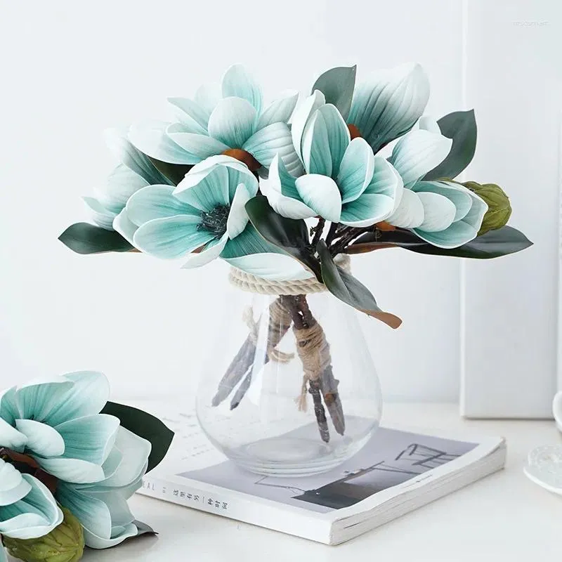 Decorative Flowers Simulated Magnolia Fresh Keeping Eye-catching And Beautiful Dining Table Center Piece Artificial Flower Pography Prop