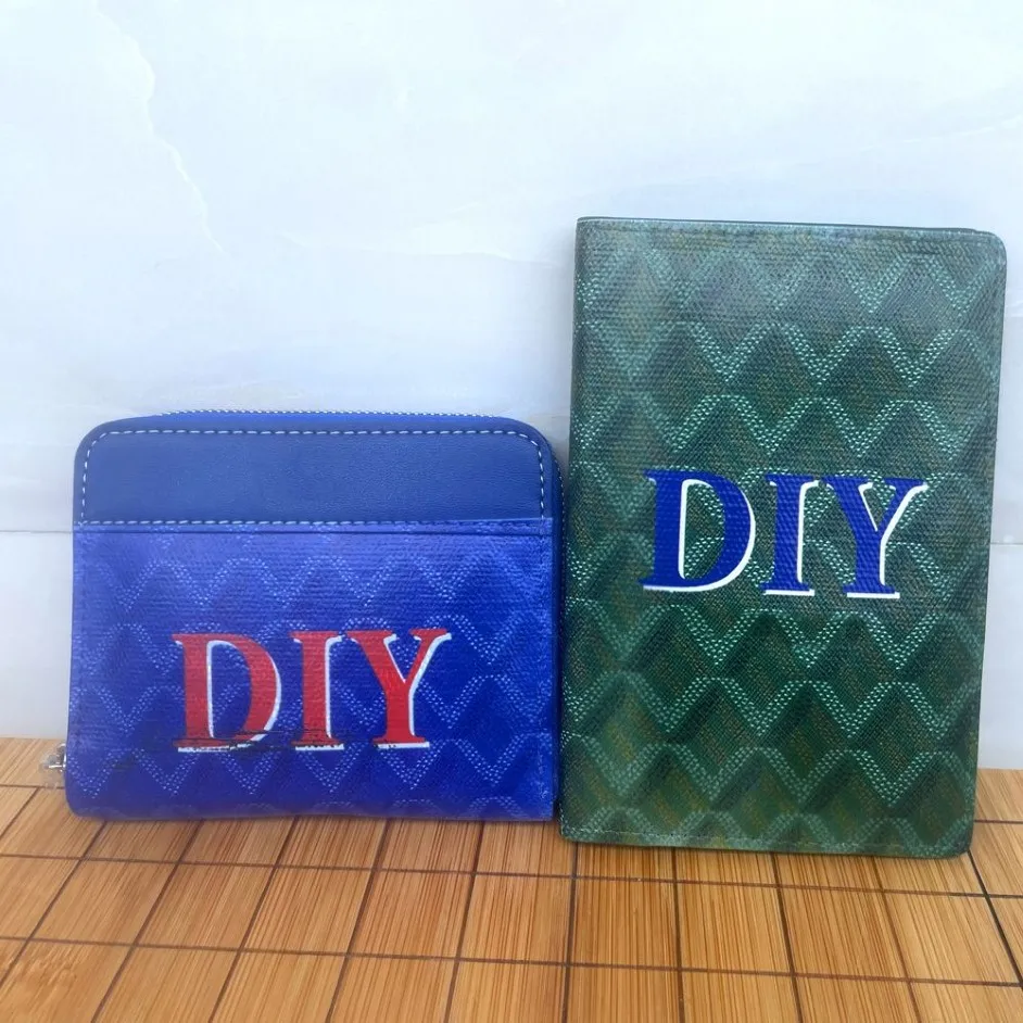 Bolsas de moeda carteiras homens mulheres titulares de alta qualidade de couro de couro com caixa diy faça você mesmo