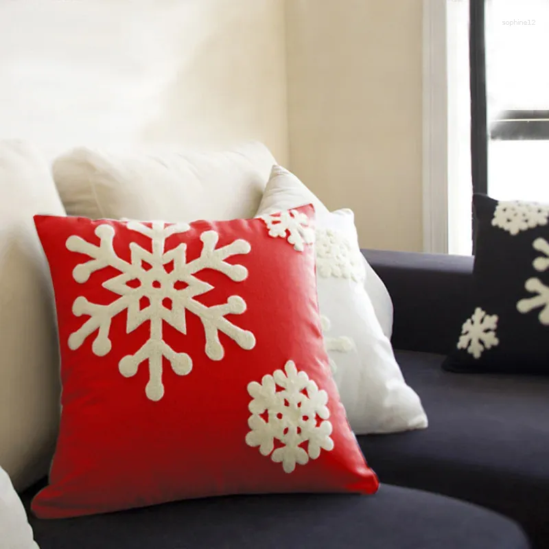 Yastık örtü Noel kar tanesi kanepe oturma odası 45 dekoratif yastık ev dekor yıl hediyesi